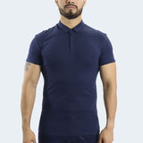 POLO CUELLO BOX MANGA CORTA - AZUL NOCHE