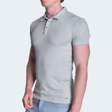 POLO CUELLO BOX MANGA CORTA - CEMENTO