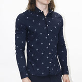 Camisa manga larga comfort-flex | Entalle Perfect Fit - AZUL