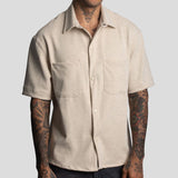 Sobrecamisa Manga Corta · Relax Fit · Tejido Especial -Super Flex · Oversize