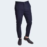 PANTALON TEJIDO ESPECIAL TOBILLERO - AZUL